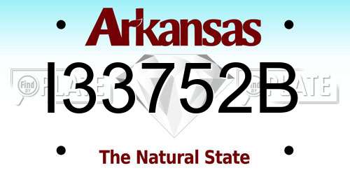 I33752B Arkansas License Plate