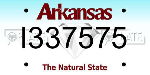 I337575 Arkansas License Plate
