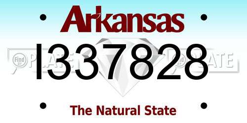 I337828 Arkansas License Plate