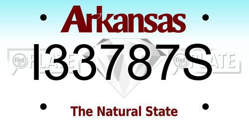 I33787S Arkansas License Plate