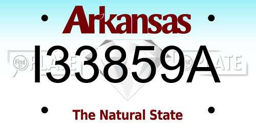 I33859A Arkansas License Plate