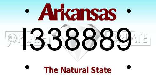 I338889 Arkansas License Plate