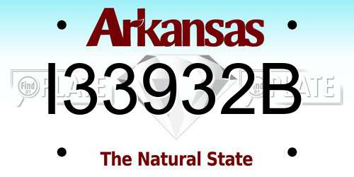 I33932B Arkansas License Plate