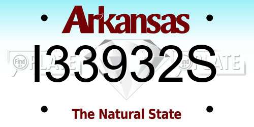 I33932S Arkansas License Plate