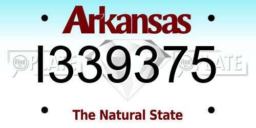I339375 Arkansas License Plate