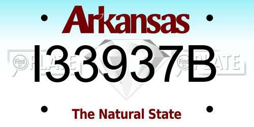 I33937B Arkansas License Plate