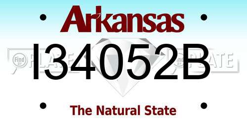 I34052B Arkansas License Plate