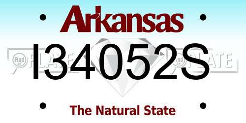 I34052S Arkansas License Plate