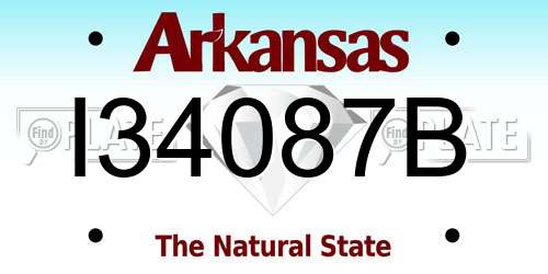 I34087B Arkansas License Plate