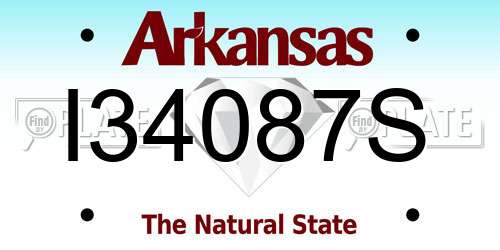 I34087S Arkansas License Plate