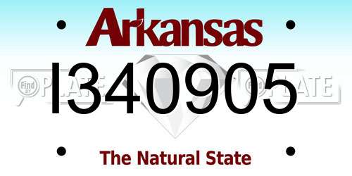 I340905 Arkansas License Plate