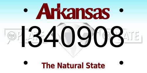 I340908 Arkansas License Plate
