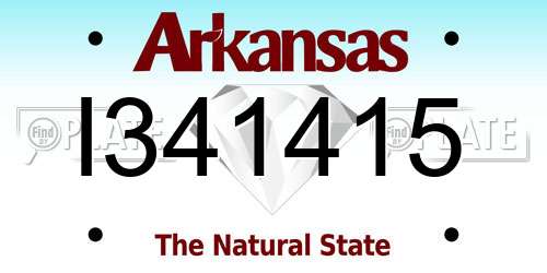 I341415 Arkansas License Plate