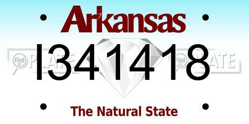 I341418 Arkansas License Plate