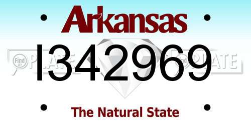 I342969 Arkansas License Plate