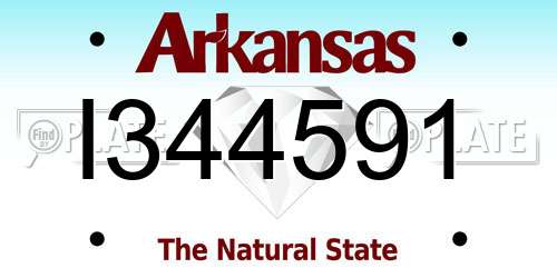 I344591 Arkansas License Plate