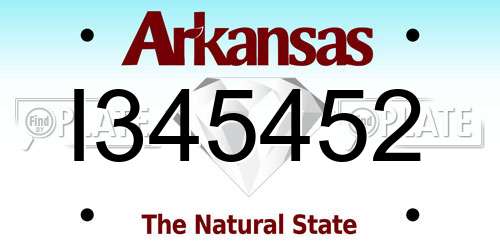 I345452 Arkansas License Plate
