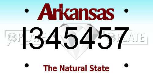 I345457 Arkansas License Plate