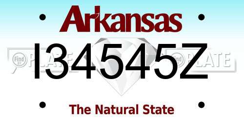 I34545Z Arkansas License Plate