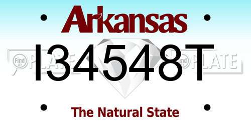 I34548T Arkansas License Plate