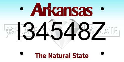 I34548Z Arkansas License Plate