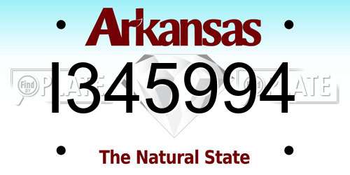 I345994 Arkansas License Plate
