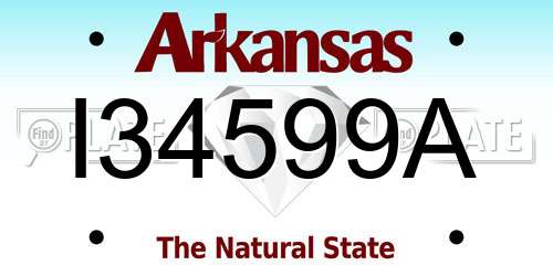I34599A Arkansas License Plate