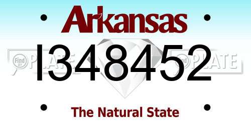 I348452 Arkansas License Plate