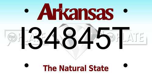 I34845T Arkansas License Plate