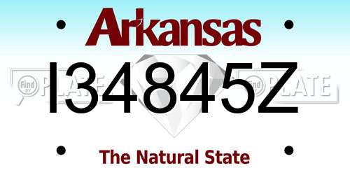 I34845Z Arkansas License Plate
