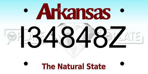 I34848Z Arkansas License Plate