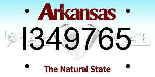 I349765 Arkansas License Plate