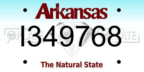 I349768 Arkansas License Plate