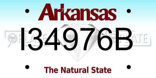 I34976B Arkansas License Plate