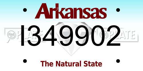 I349902 Arkansas License Plate