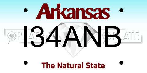 I34ANB Arkansas License Plate