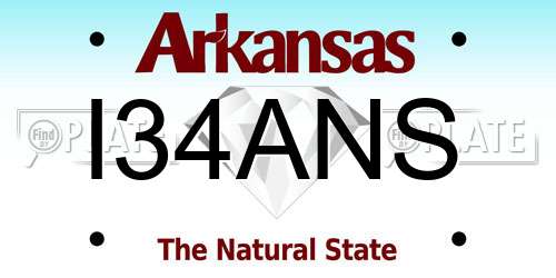 I34ANS Arkansas License Plate