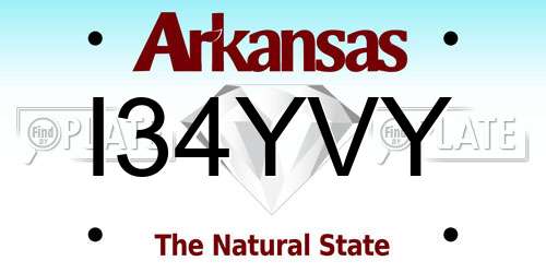 I34YVY Arkansas License Plate
