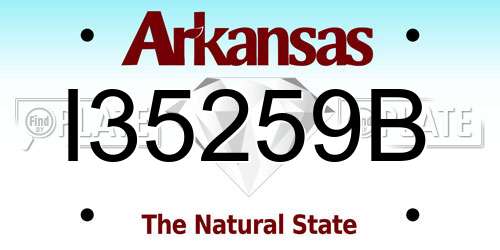 I35259B Arkansas License Plate