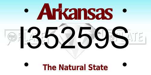 I35259S Arkansas License Plate