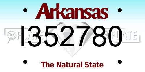 I352780 Arkansas License Plate