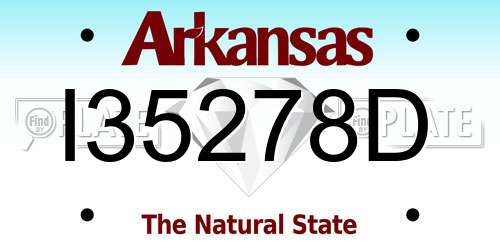 I35278D Arkansas License Plate