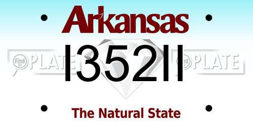 I352II Arkansas License Plate