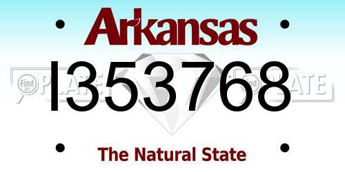 I353768 Arkansas License Plate