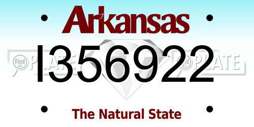 I356922 Arkansas License Plate