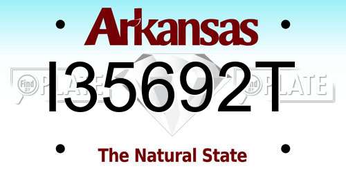 I35692T Arkansas License Plate