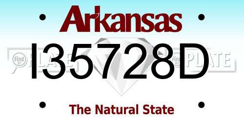 I35728D Arkansas License Plate