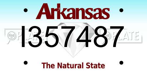 I357487 Arkansas License Plate