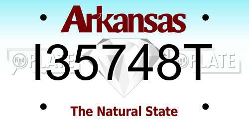 I35748T Arkansas License Plate