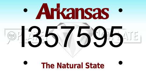 I357595 Arkansas License Plate